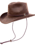 Irwin Brown Fabric Outback Fedora Hat by American Hat Makers angled left view