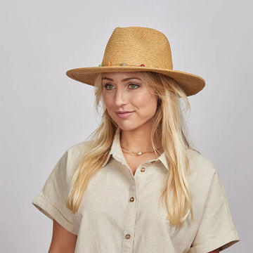 Jewel | Womens Toast Sun Hat with Bead Trim