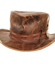 jiminy leather top hat angled view
