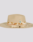 Kai | Womens Wool Felt Outback Fedora Hat with Heart Designs