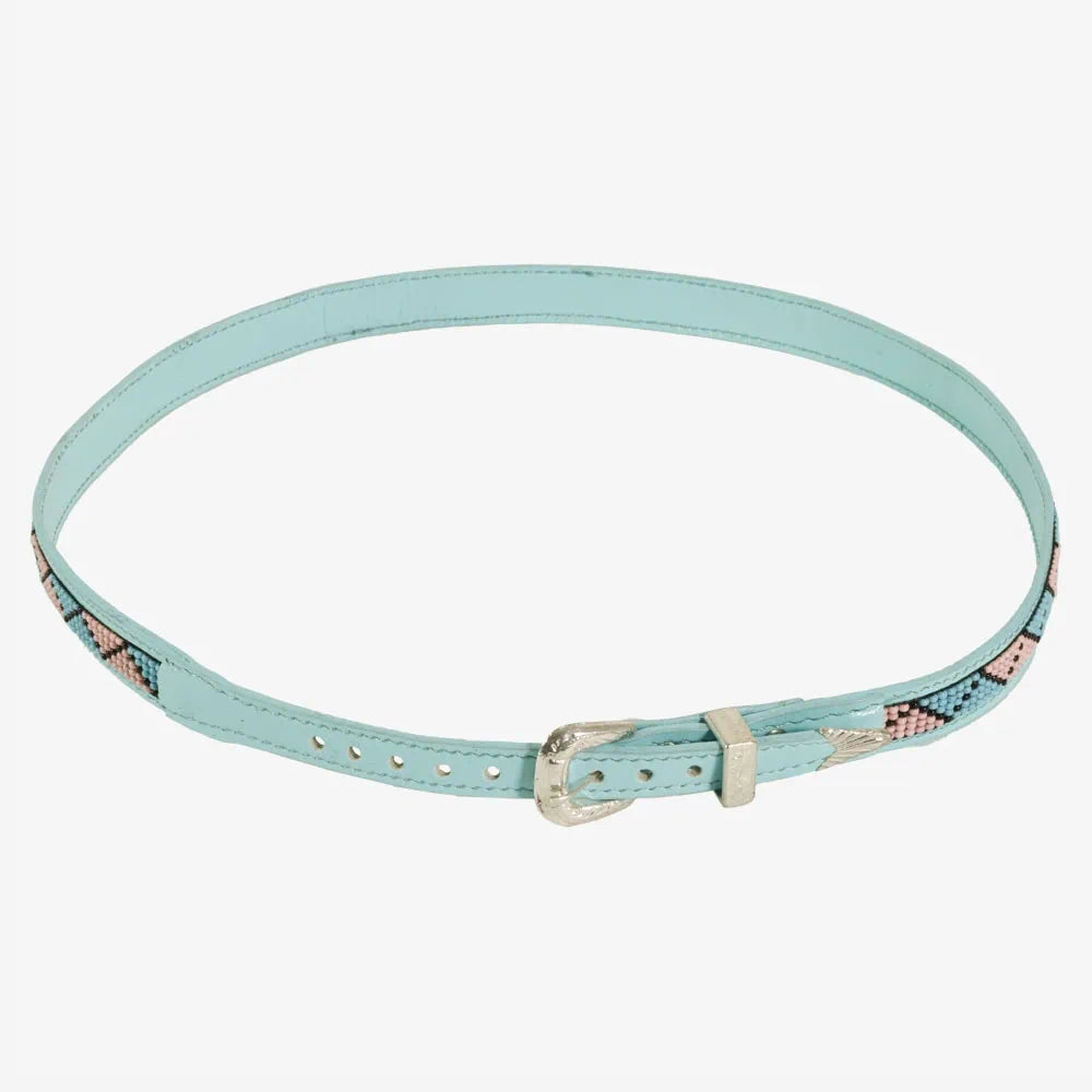 Kele | Beaded Hat Band with Turquoise and Pink Diamonds