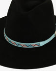 Kele | Beaded Hat Band with Turquoise and Pink Diamonds