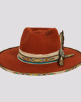 Lakota | Womens Wool Felt Rancher Fedora Hat with Tribal Trim