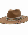 Lakota | Womens Wool Felt Rancher Fedora Hat with Tribal Trim