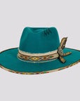 Lakota | Womens Wool Felt Rancher Fedora Hat with Tribal Trim