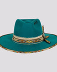 Lakota | Womens Wool Felt Rancher Fedora Hat with Tribal Trim