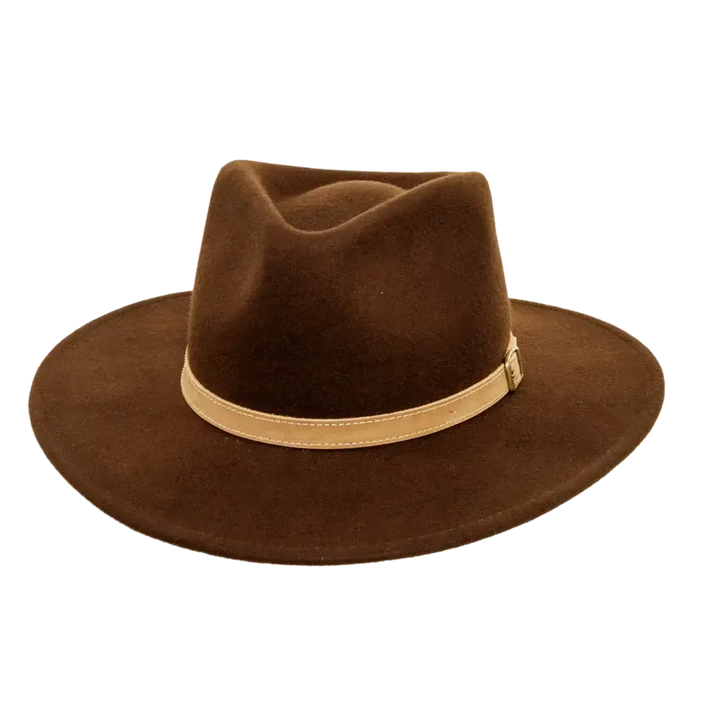 Lassen Brown Felt Outback Hat Front View