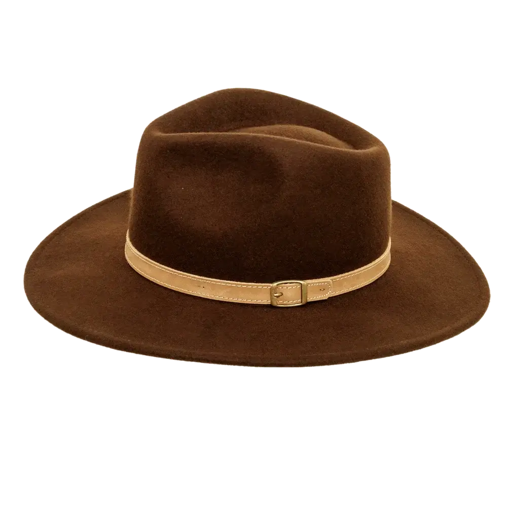 Lassen Brown Felt Outback Hat Side View