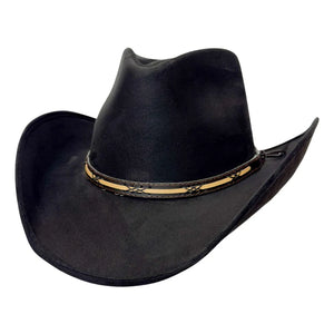 Lawman | Mens Black Faux Suede Cowboy Hat