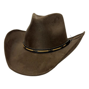Lawman | Mens Brown Faux Suede Cowboy Hat