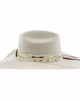 Lizzie | Womens White Felt Cattleman Cowgirl Hat with Gold Concho Hat Band