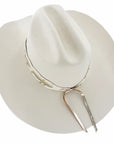 Lizzie | Womens White Felt Cattleman Cowgirl Hat with Gold Concho Hat Band
