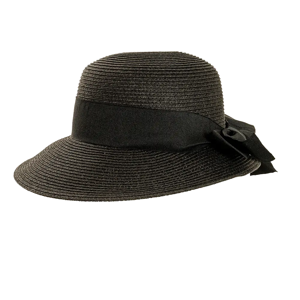Lucie Black Sun Straw Hat Side View