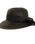 Lucie Black Sun Straw Hat Side View