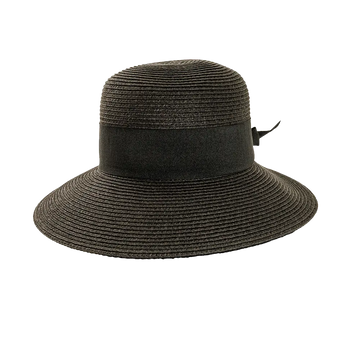 Lucie Black Sun Straw Hat Front View