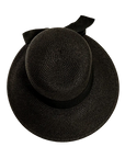 Lucie Black Sun Straw Hat Top View