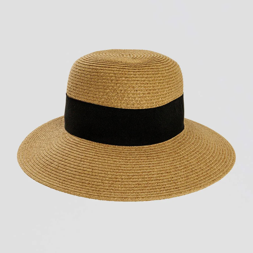 Lucie Toast Sun Straw Hat Front View