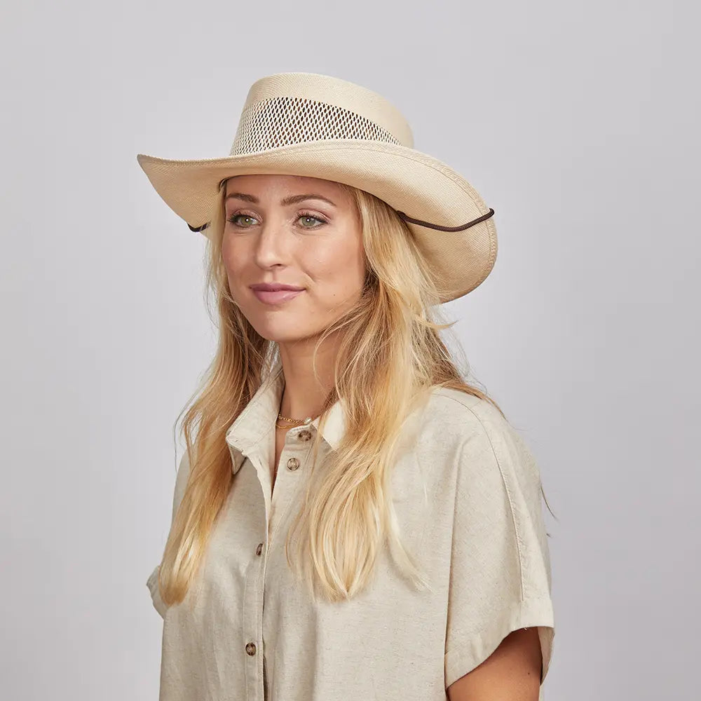 Madrid | Womens Cream Wide Brim Firm Straw Gambler Hat