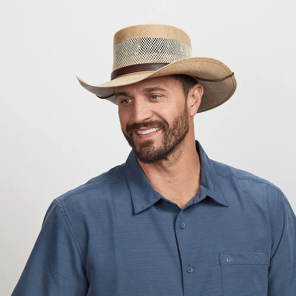 Madrid Mens Wide Brim Straw Gambler Hat American Hat Makers