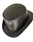 malevolent leather top hat angled right view