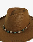 Marin | Suede Hat Band with Ivory Shells and Opal Stones