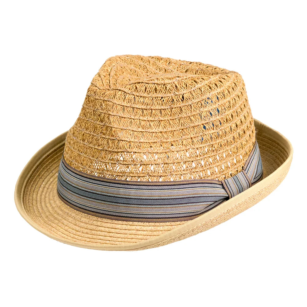 Martin | Mens Tea Teardrop Straw Fedora Hat