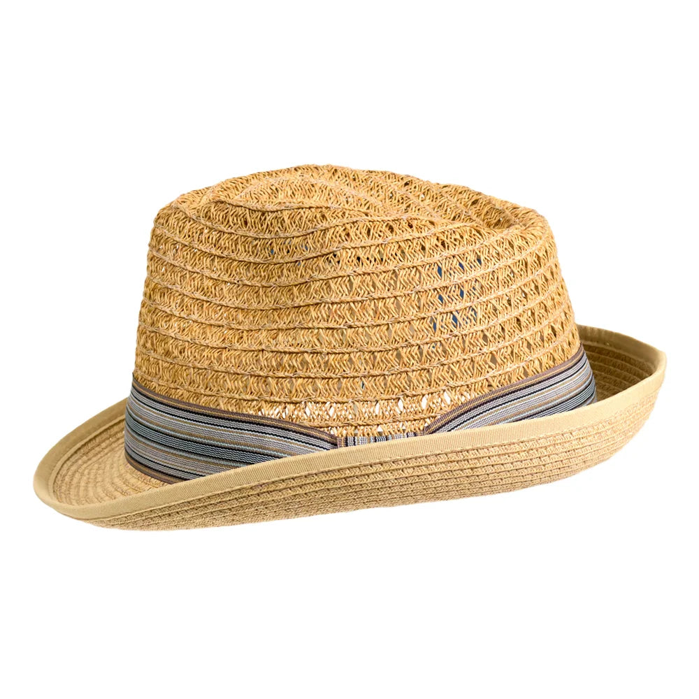 Martin | Mens Tea Teardrop Straw Fedora Hat