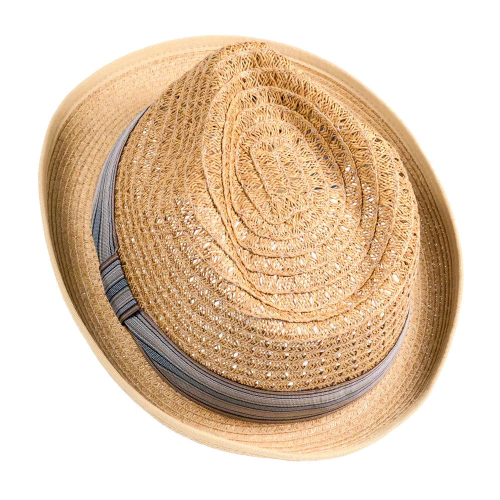 Martin | Mens Tea Teardrop Straw Fedora Hat