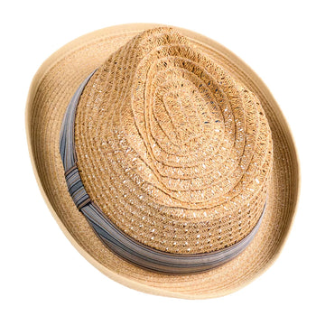 Martin | Mens Tea Teardrop Straw Fedora Hat
