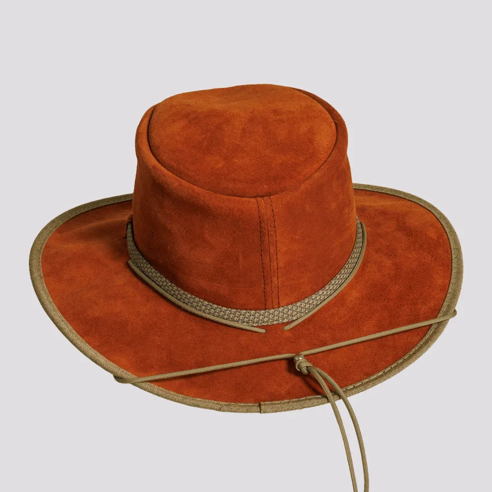 McKinley | Mens Genuine Leather Outback Hat with Suede Trim