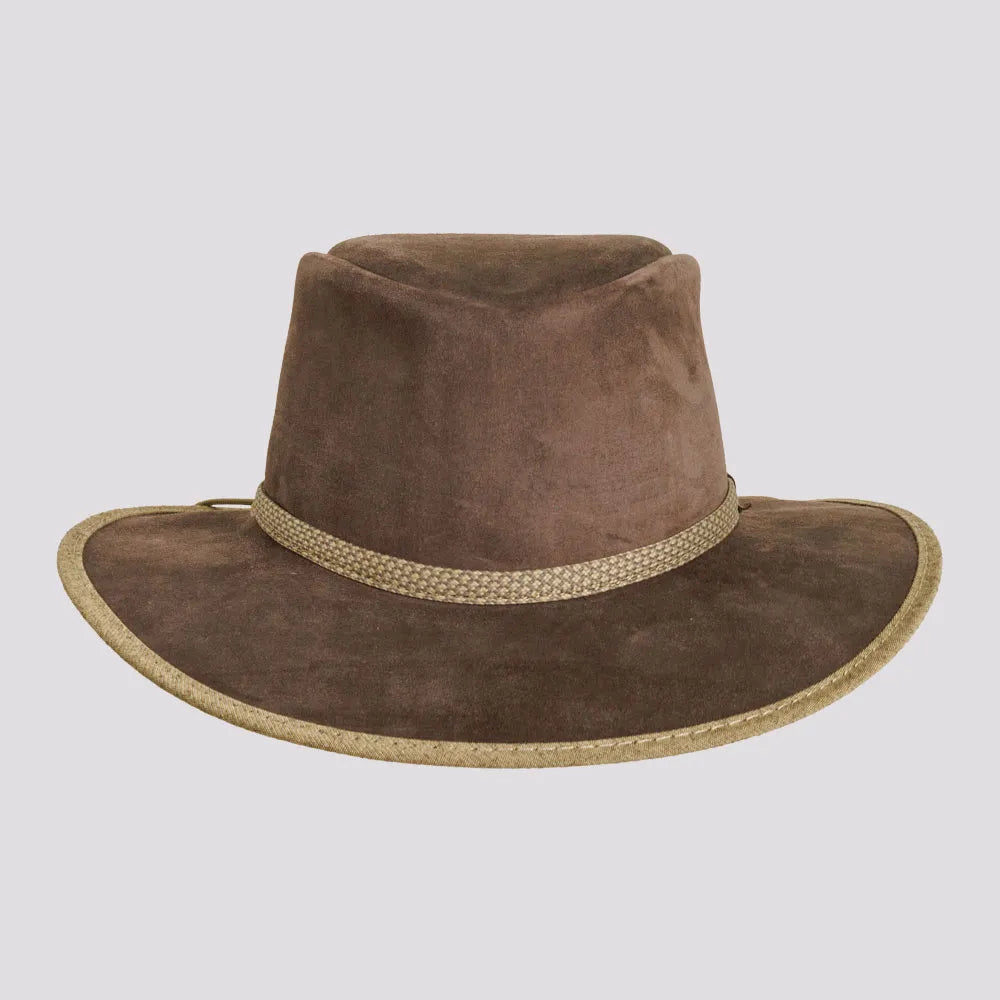 McKinley | Mens Genuine Leather Outback Hat with Suede Trim