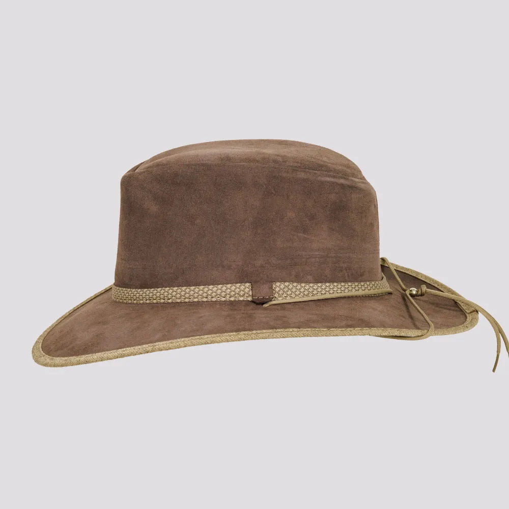 McKinley | Womens Genuine Leather Outback Hat with Suede Trim