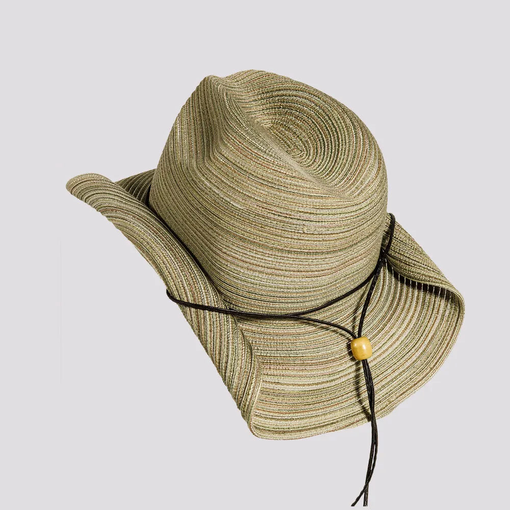 Memphis | Womens Olive Rolled Brim Polybraid Western Cowgirl Hat