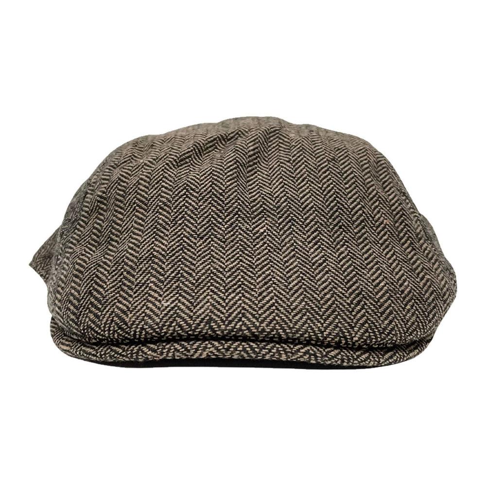 Mikey Brown Plaid Flat Cap Newsboy by American Hat Makers front view