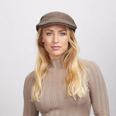 Mikey | Womens Brown Newsboy Flat Cap – American Hat Makers