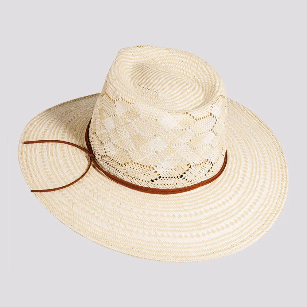Mira | Mens Ivory Glazed Two Tone Toyo Straw Outback Hat