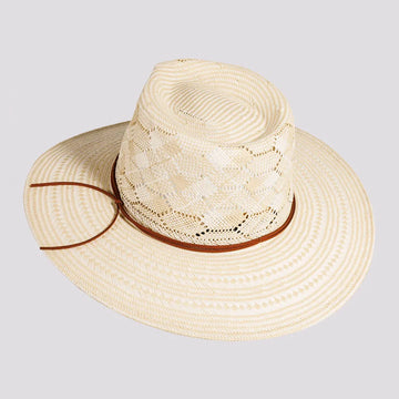 Mira | Mens Ivory Glazed Two Tone Toyo Straw Outback Hat