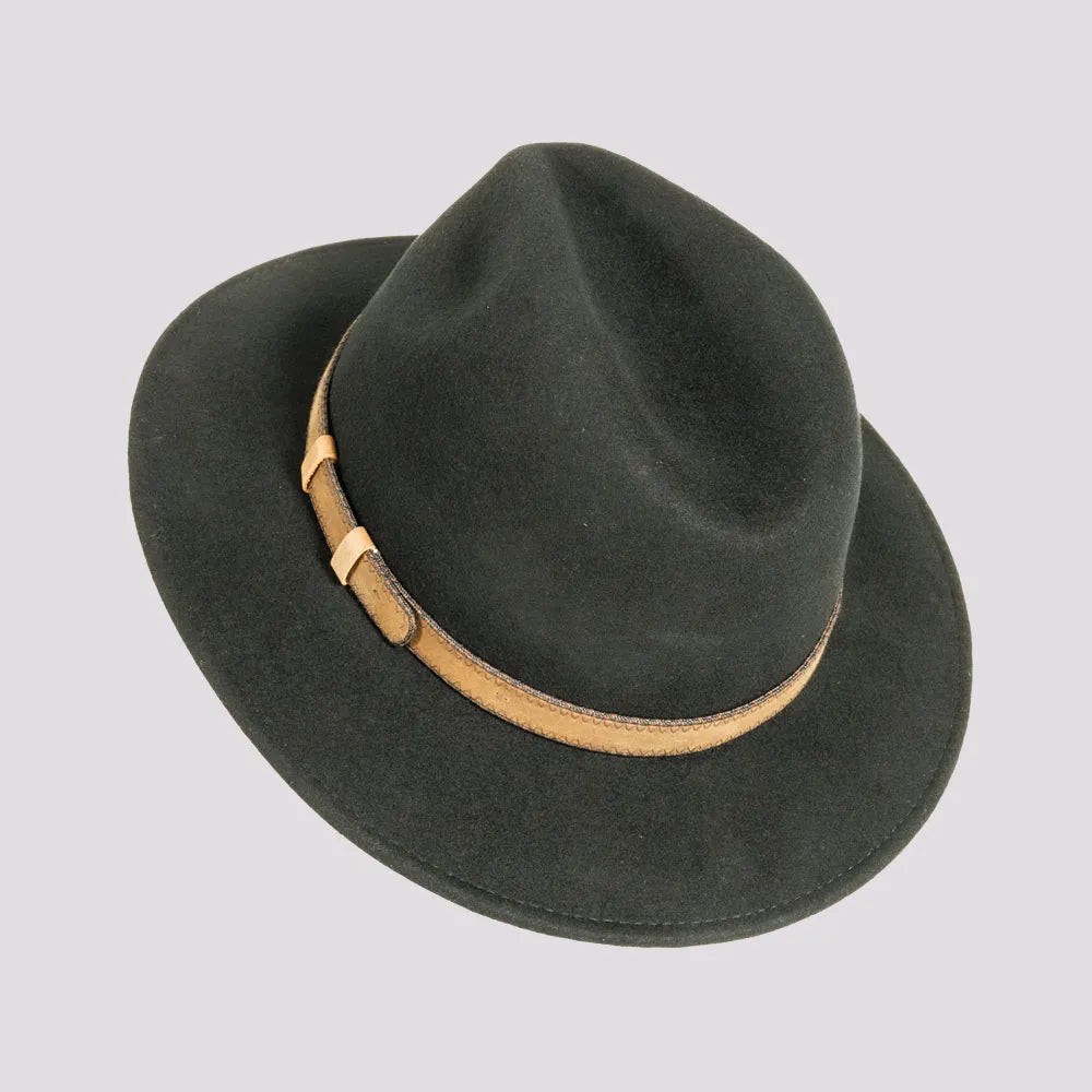 Moab Mens Black Outback Felt American Hat Makers Top View