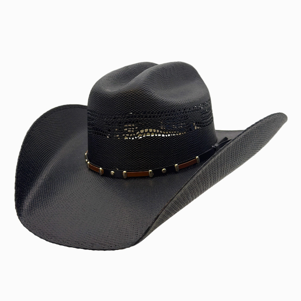 Montana | Womens Black Straw Cowgirl Hat with Western Hat Band