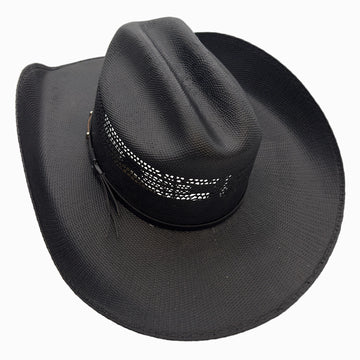 Montana | Womens Black Straw Cowgirl Hat with Western Hat Band