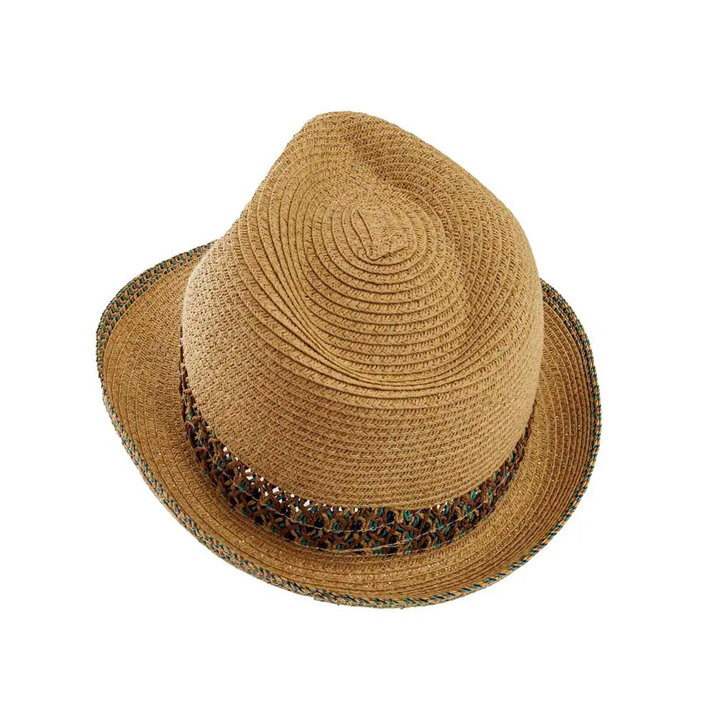 Naples Sun Straw Hat Top Angled View