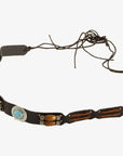 Navaho | Suede Leather Hat Band with Turquoise and Wood Beads