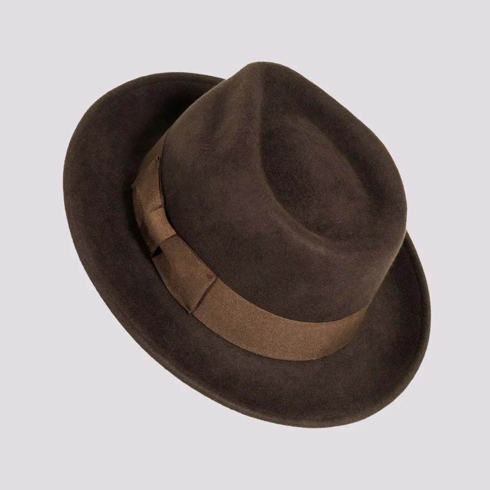 Newark | Mens Crushable Wool Felt Teardrop Fedora Hat