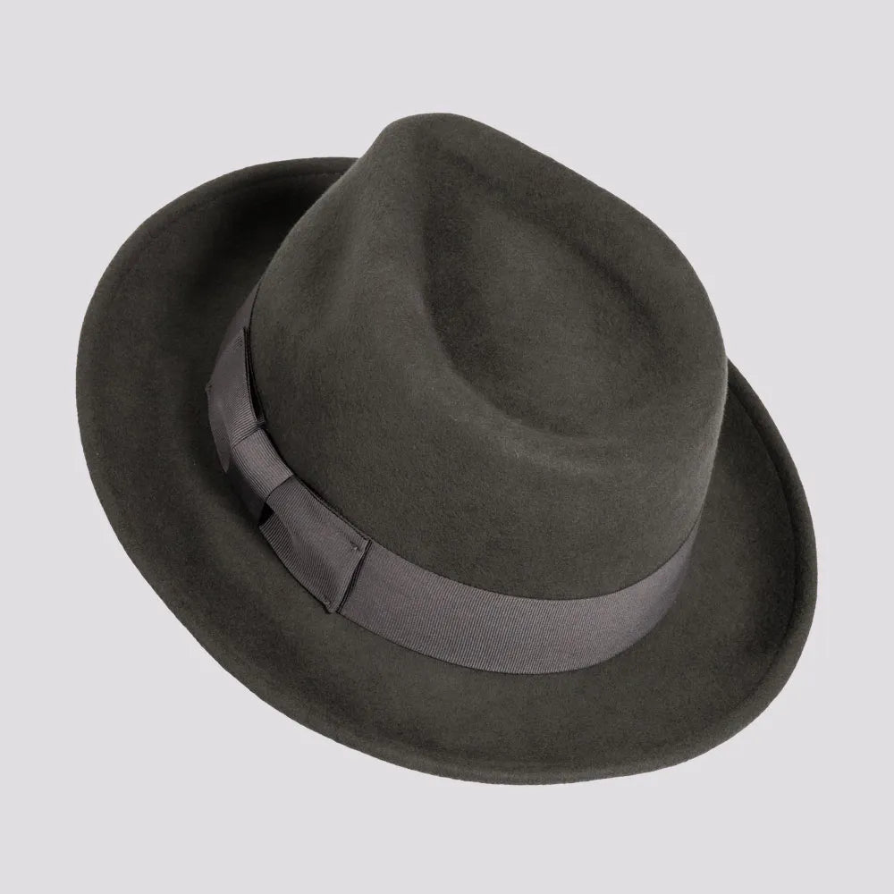 Newark | Mens Crushable Wool Felt Teardrop Fedora Hat