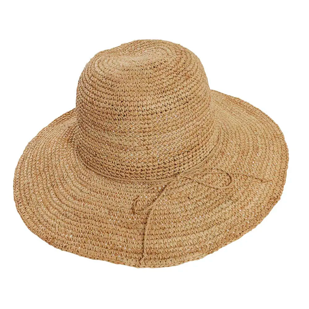 Nova Womens Sun Straw Hat Top Angled View