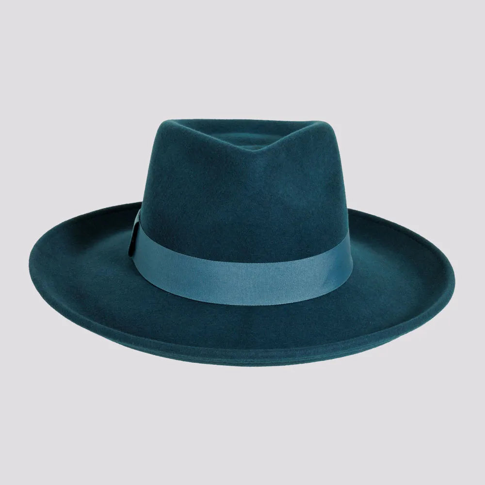 Oakley | Womens Crushable Wool Felt Teardrop Fedora Hat with Curled Brim