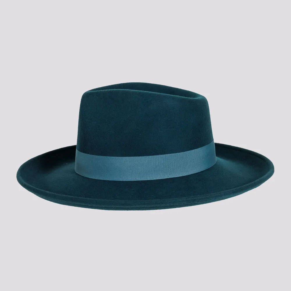 Oakley | Womens Crushable Wool Felt Teardrop Fedora Hat with Curled Brim