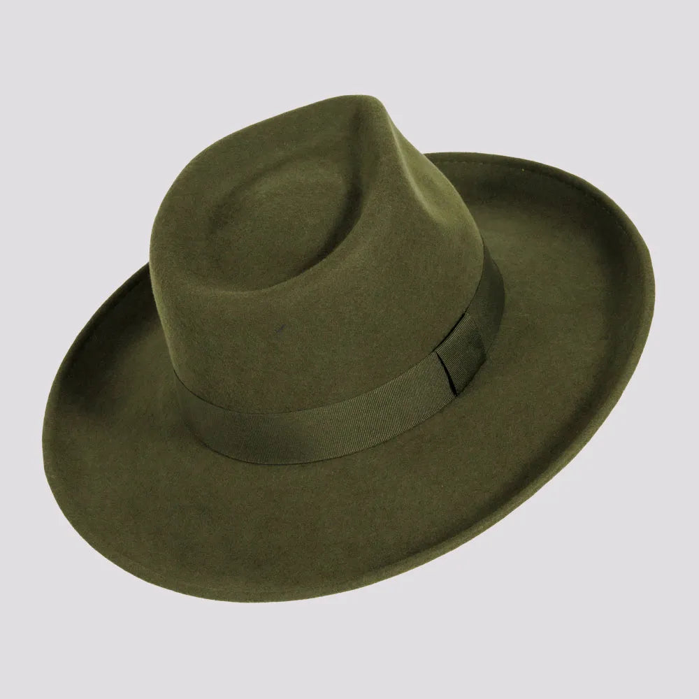 Oakley | Womens Crushable Wool Felt Teardrop Fedora Hat with Curled Brim