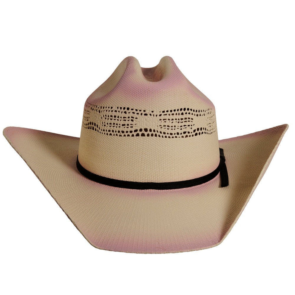 olivia womens pink straw cowboy hat front