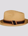 Oslo | Womens Woven Raffia Braid Fedora Hat with Striped Band